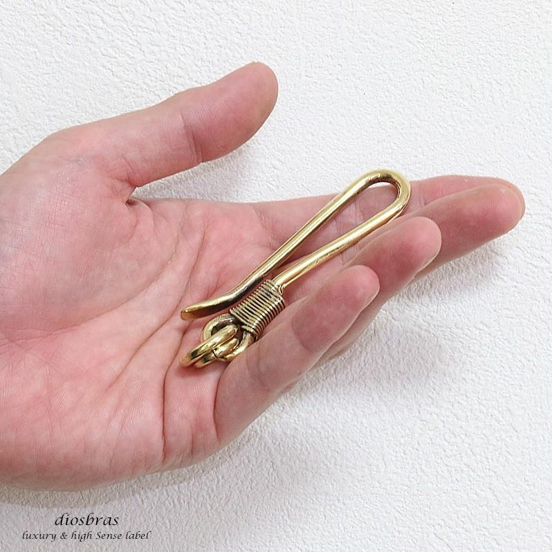キーホルダー キーフック キーチェーン ゴールド 真鍮 ブラス 釣り針
