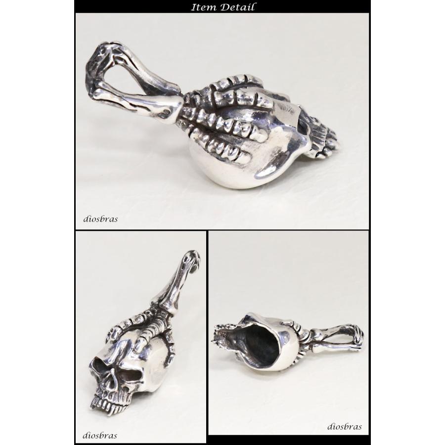 スカル ペンダント トップ スカルハンド 骸骨 ブラック 十字架