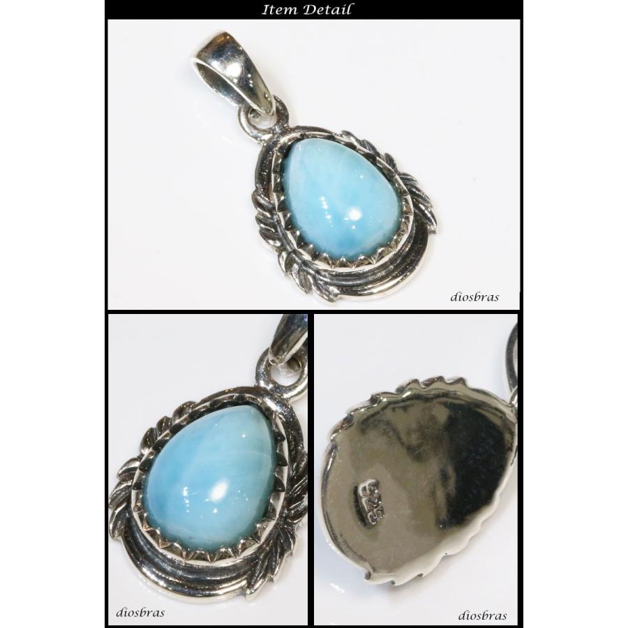 ラリマー ペンダント オーバル トップ 雫型 しずく ドロップ型 ナバホ