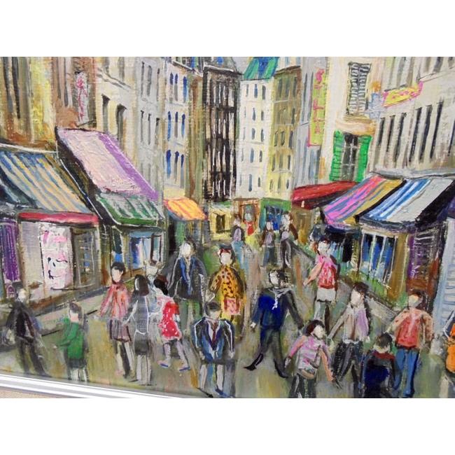 絵画 油絵 小澤勇寿郎 作 パリの街・ムフタール 6号サイズ インテリア
