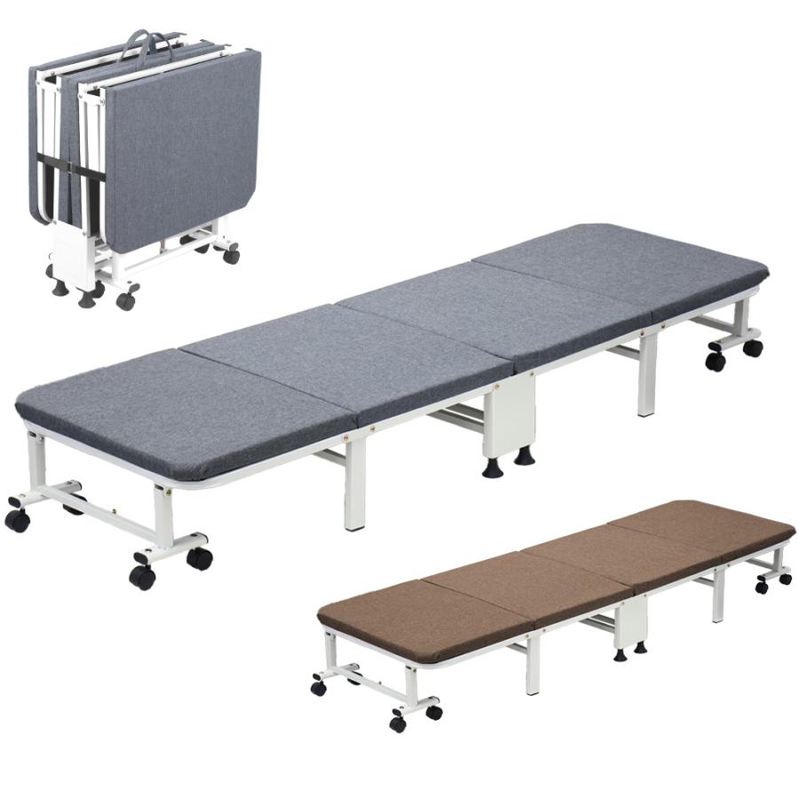 折りたたみベッド コンパクト ベッド 折りたたみ ほぼ 完成品 シングル