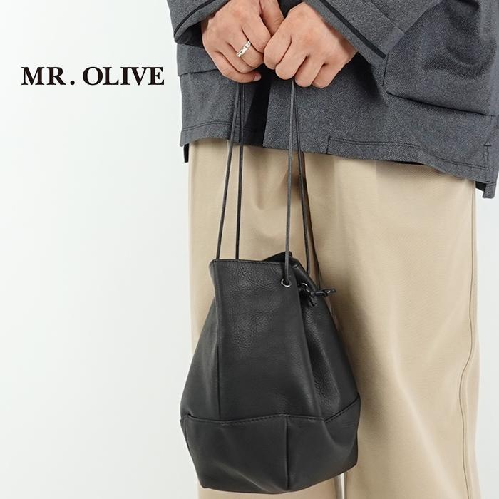 MR.OLIVE（ミスターオリーブ） ウォータープルーフレザー2WAY巾着