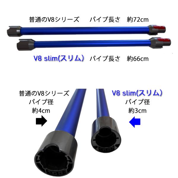 Dyson（ダイソン） 純正 V8 slim fluffy 専用 ロングパイプ ブルー
