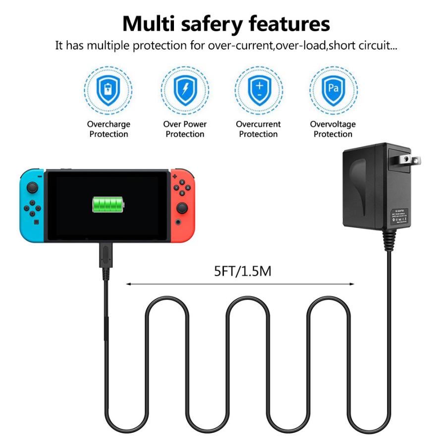 Switch/ Switch Lite 用 充電器 TVモード対応 安全保護 USB Type-C
