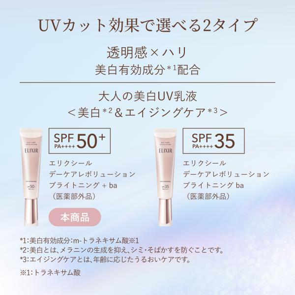 エリクシールシュペリエル 美白 エイジング 薬用 UV 日中用乳液 SPF50+