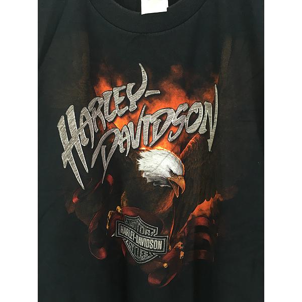 古着 00s USA製 HARLEY DAVIDSON バー&シールド イーグル Tシャツ L
