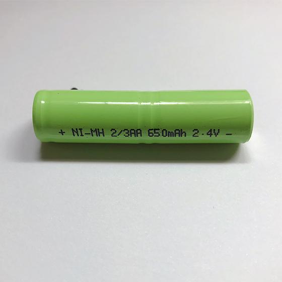 ニッケル水素電池 NiMH充電池 2.4V 2/3AAX2 650mAh 電動歯ブラシ/電気