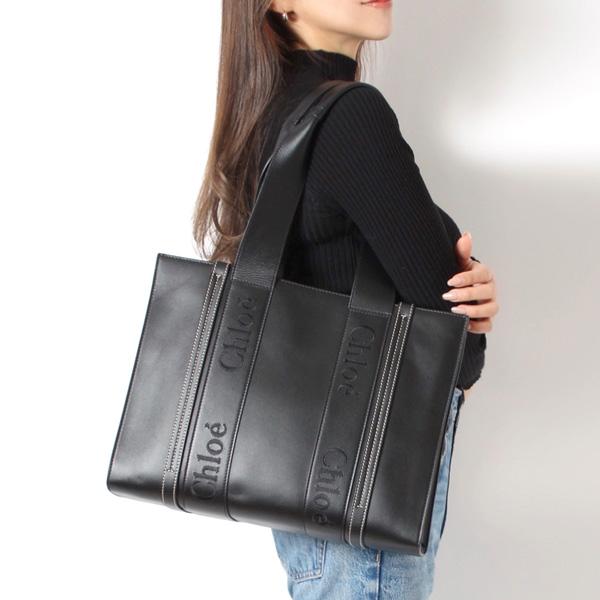 Chloe（クロエ） WOODY ミディアム トートバッグ【001 BLACK
