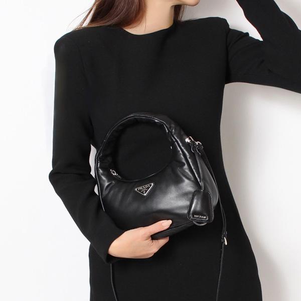 PRADA（プラダ） ソフトナッパ ハンドバッグ【NERO】 1BA384 2DYI NERO