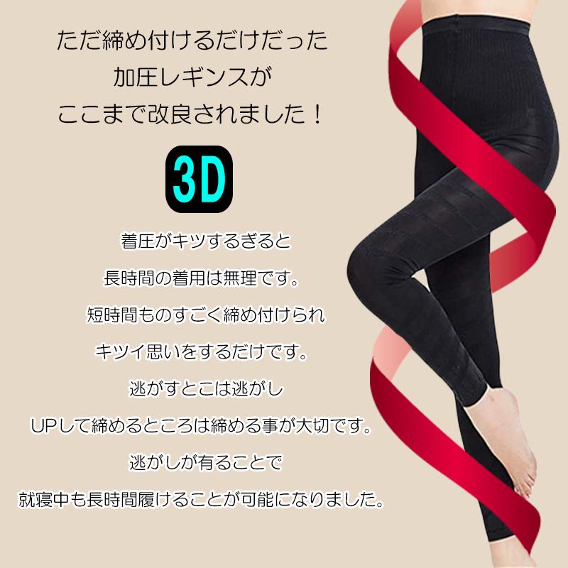 2枚お得セット 着圧レギンス ダイエット 3D レギンス着圧 補正下着 着