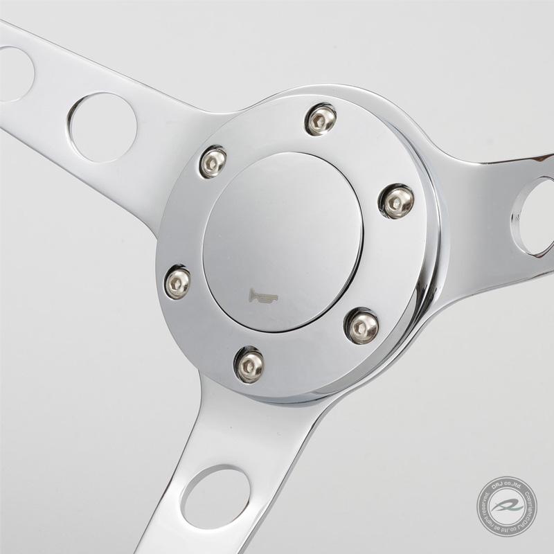 ウッドステアリング 37.5Φ ウッド＆ポリッシュ クラッシックタイプ 大