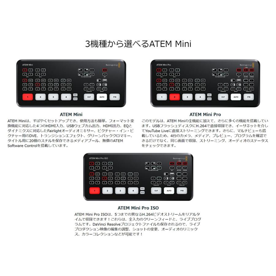 Blackmagic ATEM Mini Pro ISO スイッチャー : ドローン専門店 - 通販