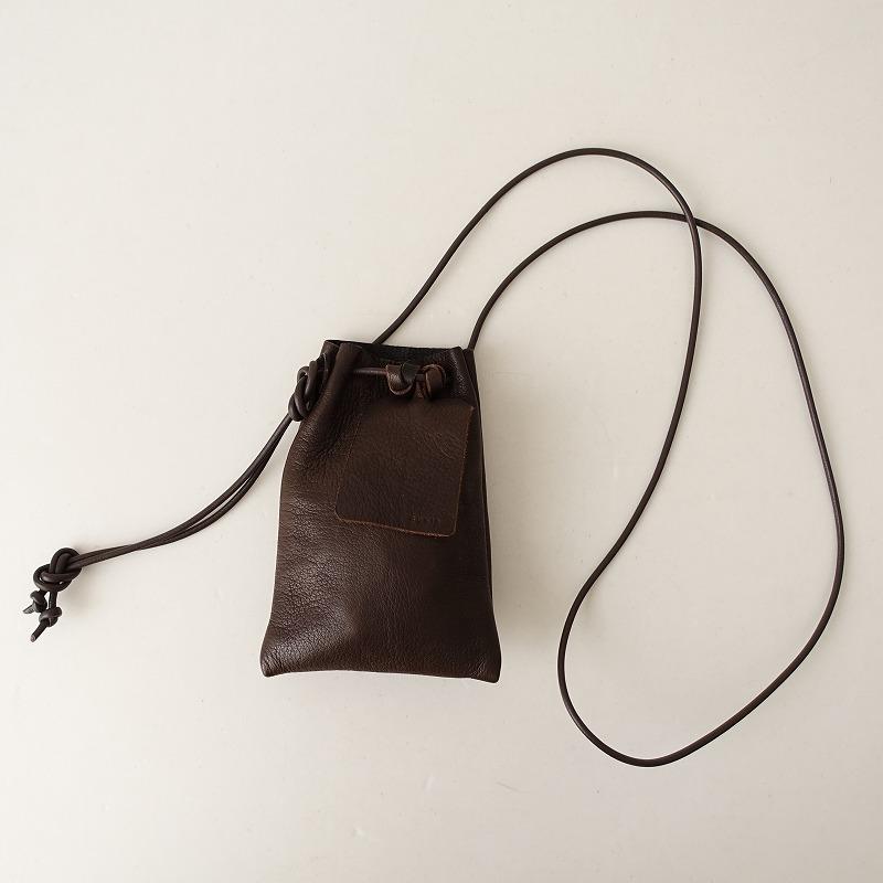 コキア COKIA *レザー巾着ショルダーバッグ*かばん斜め掛けポシェット