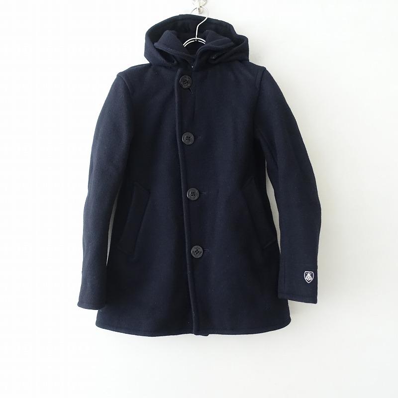 ORCIVAL（オーシバル） *フード付きメルトンシングルボタンピーコート