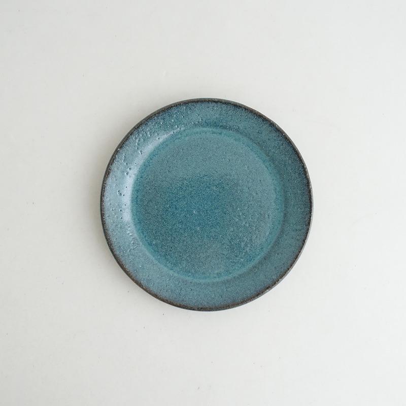 美品】小澤基晴 *翡翠 リム皿 15cm*小皿お皿銘々皿プレート和食器作家
