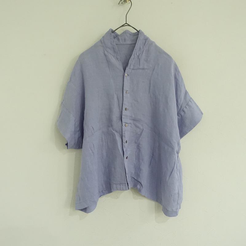 nest Robe（ネストローブ） *リネンワイドブラウス*Fシャツ麻ブルー青