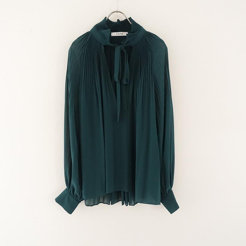 リュンヌ L'UNE *IENA取扱 プリーツブラウス*Fラグランスリーブ長袖