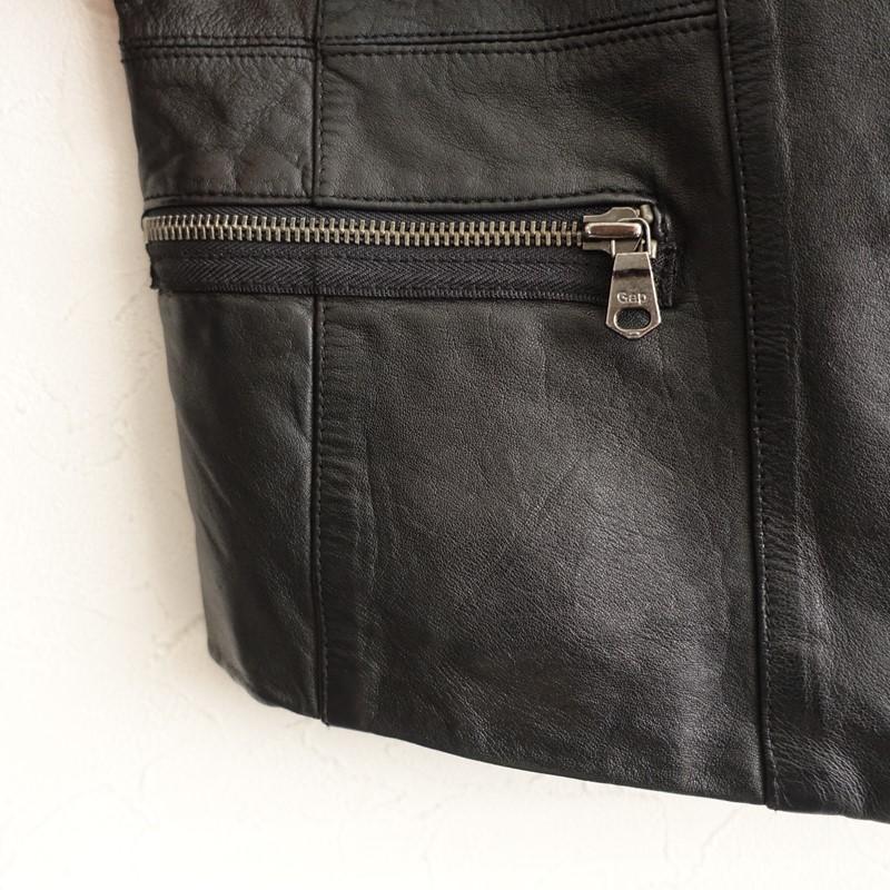 ギャップ GAP *レザージャケット*XSブラックライダースジャケット羊革