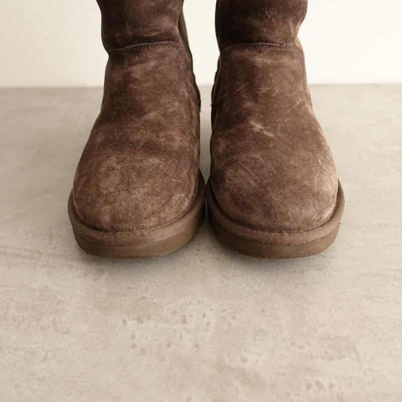 アグ UGG *サイドジップムートンブーツ 37/23*ダークブラウンレザー