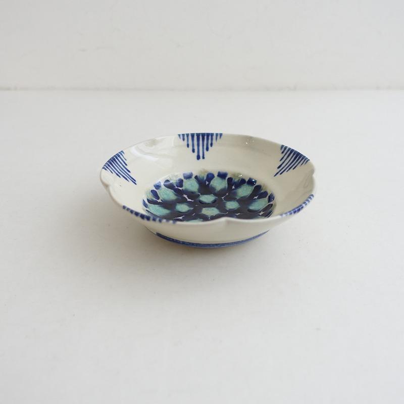 美品】陶器工房 壹 壹岐幸二 *染付花点紋 5寸鉢*小鉢お鉢和食器ボウル