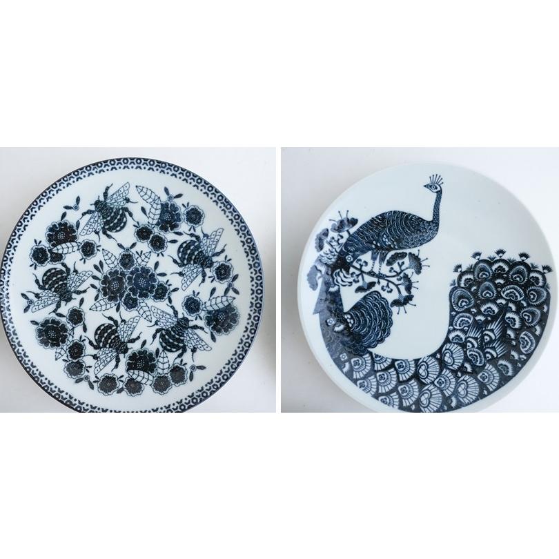 未使用】定価1.5万/スコープ scope *六寸皿 印判鳥獣五画 プレート18cm