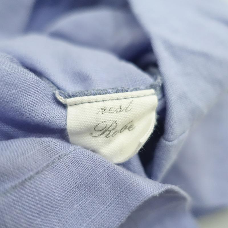 nest Robe（ネストローブ） *リネンワイドブラウス*Fシャツ麻ブルー青