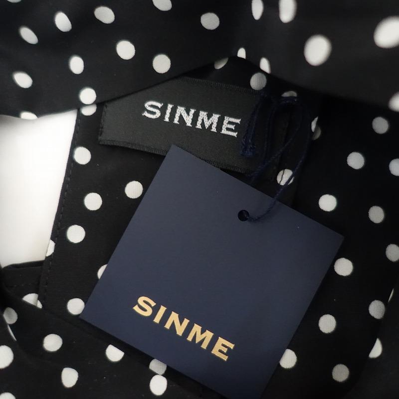 SINME 【美品/2023SS/定価2.9万】シンメ *ドットボウタイブラウス*M黒