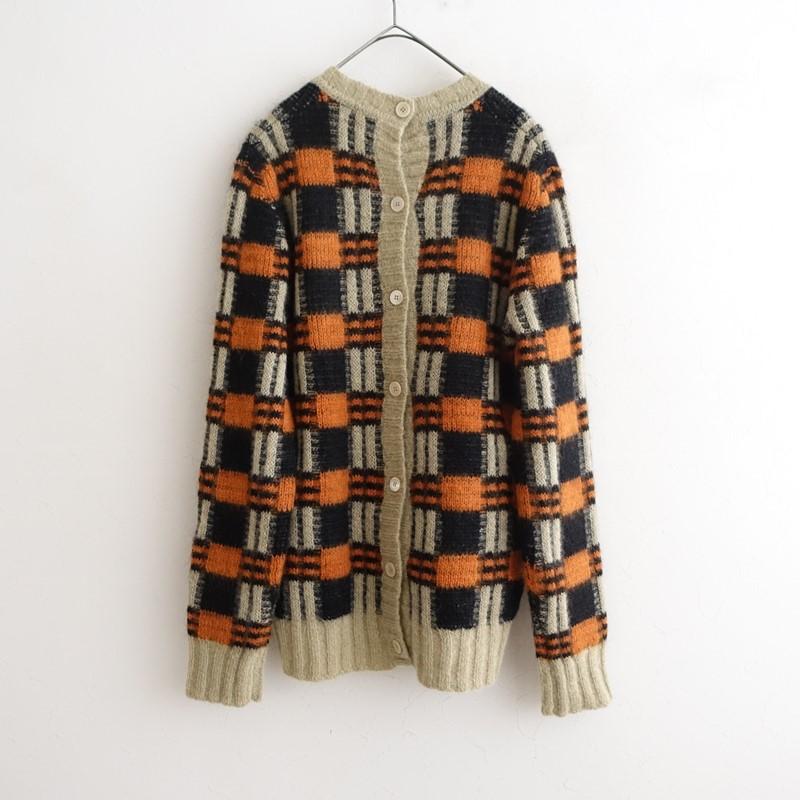 美品】マルニ MARNI *W Checkered Button Down Sweater モヘヤ混