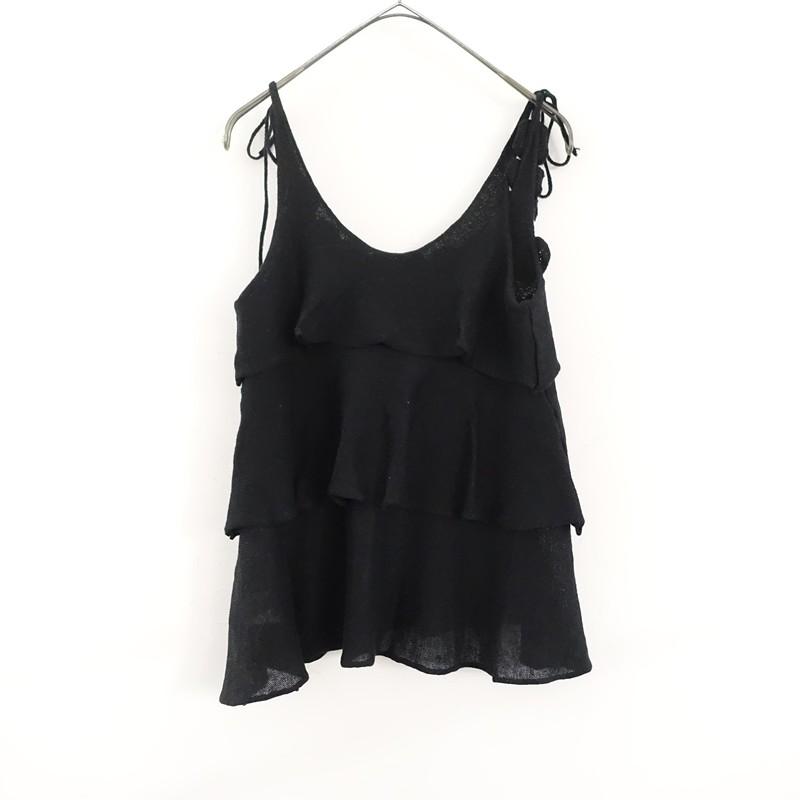 mina perhonen（ミナペルホネン） *bouquet ニットキャミソール*36麻綿