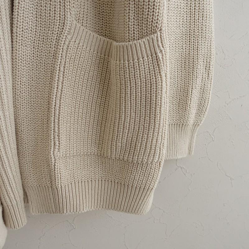 BATONER（バトナー） *コットン畔編みニットカーディガン*1綿厚手