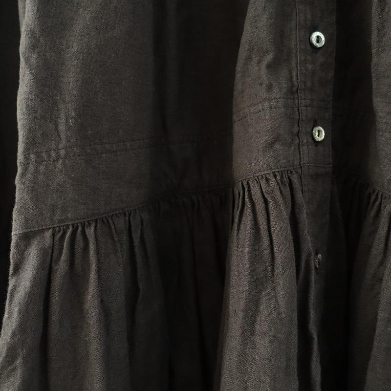 ネストローブ nest Robe リネン フリル フリンジ ピンタック 黒 ネスト