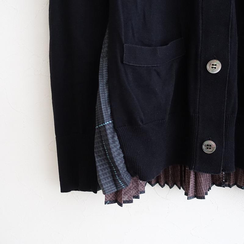 sacai（サカイ） *プリーツカーディガン*ブラックコットン綿トップス