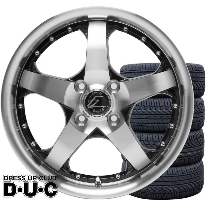 15インチアルミホイールタイヤセット 軽自動車 FZ431ブラポリ/リムポリ