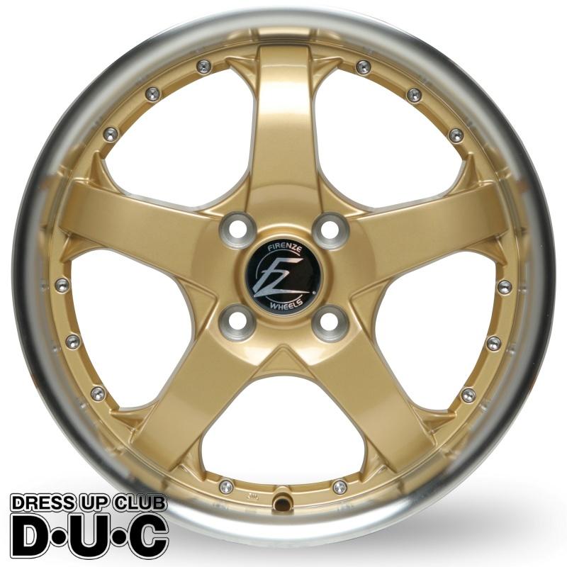 15インチアルミホイール 軽自動車 4本セット FZ431 ゴールド/リムポリ