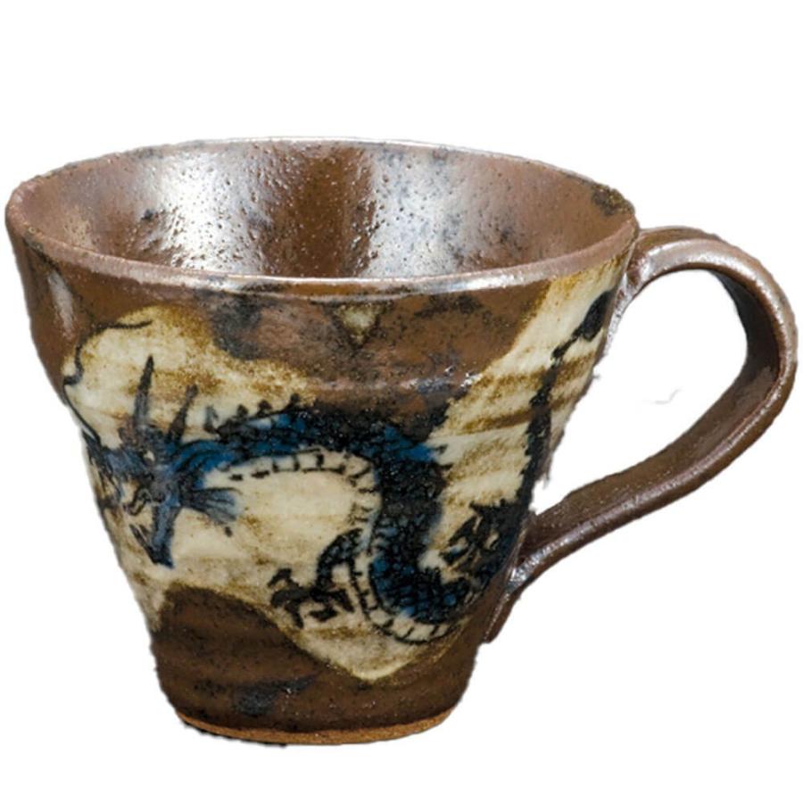 和風マグ 男性向け ギフト 父の日 敬老の日 茶色/ 暴れ龍 マグカップ