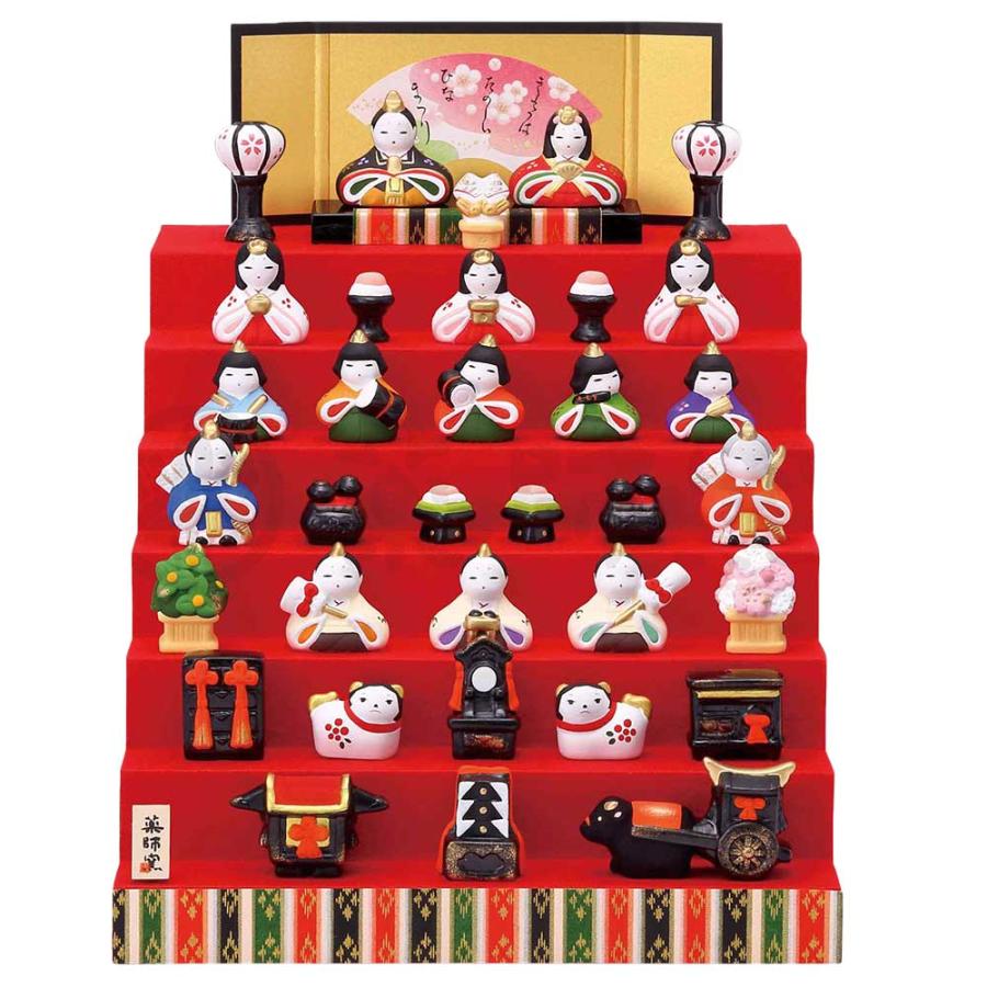 アンティークミニ雛人形 希少品！雛壇飾り土人形 可愛い 昭和レトロ