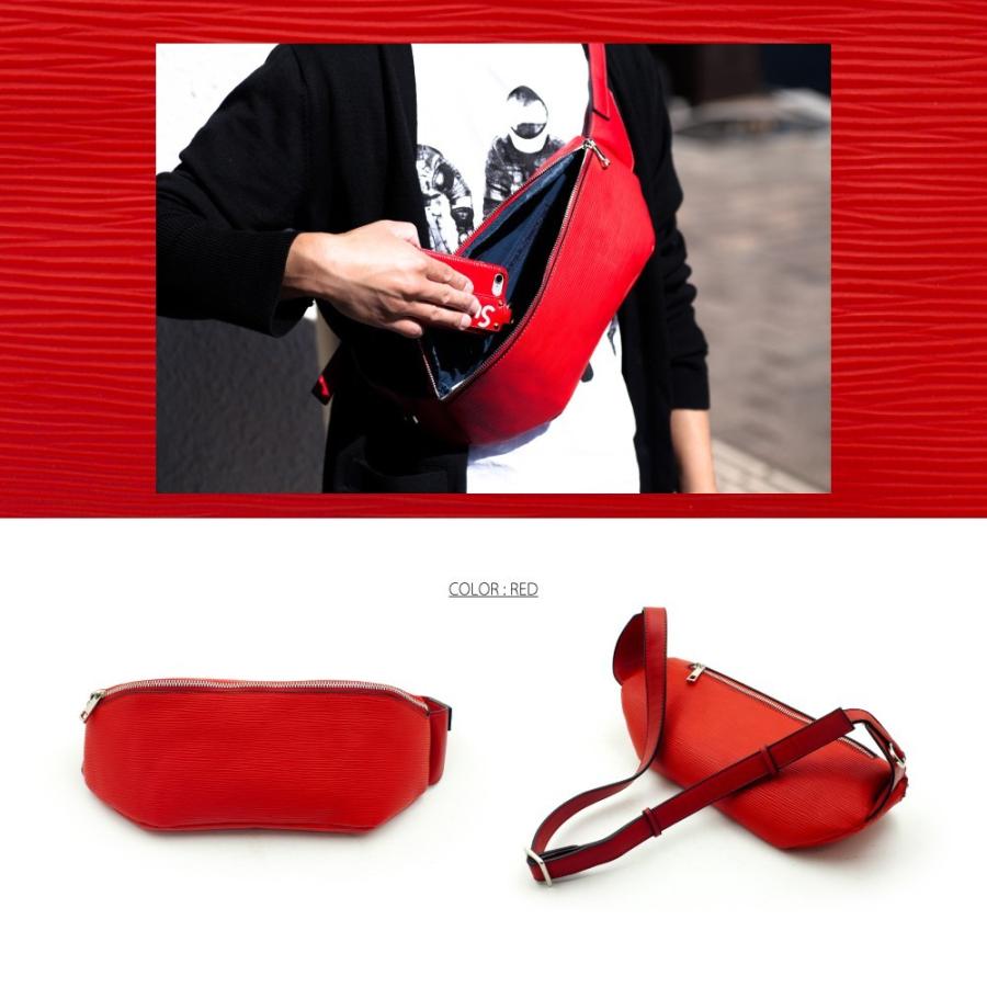 アウトレット】ワンショルダー ボディバッグ PVCレザー レッド