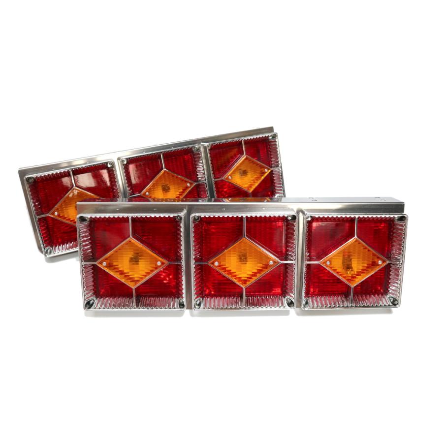 24Vトラック用テールランプ3連 LED 日野 レトロ昭和 テールランプ 角型