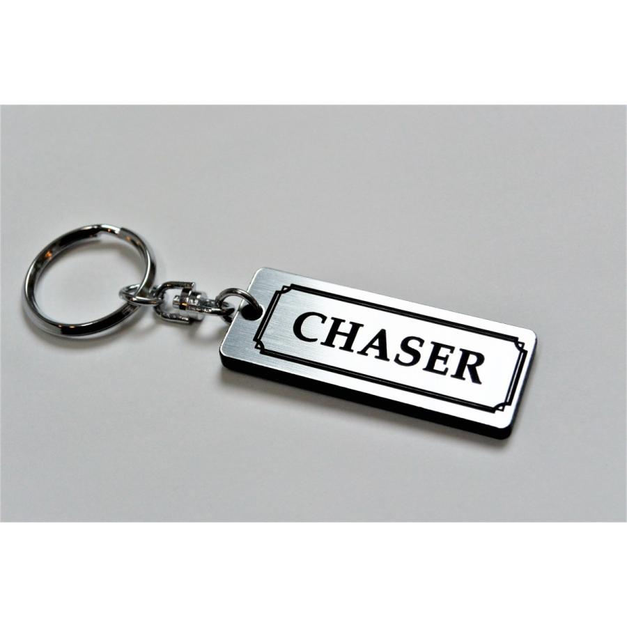 A-431-2 CHASER 2層アクリル製 銀黒 2重リング キーホルダー キーレス