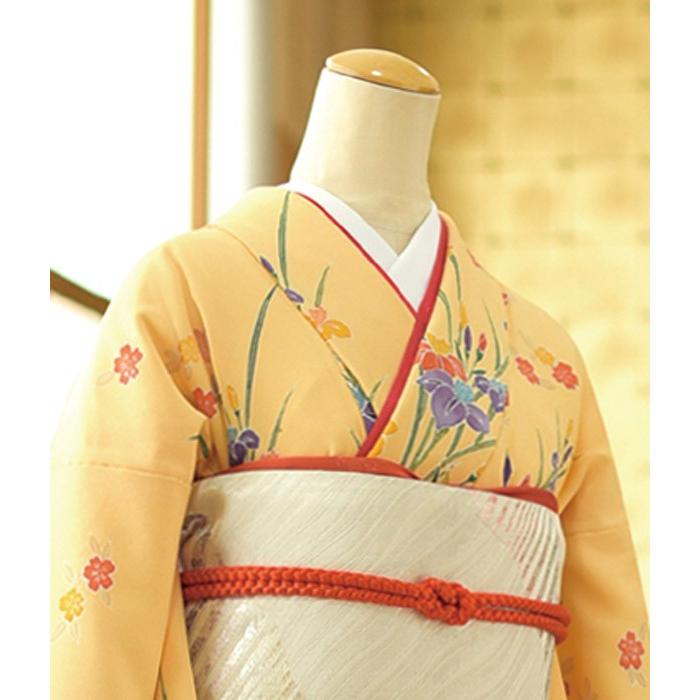 訪問着 レンタル 卒業式 母 着物 オレンジ紅型彩りの花 身長 146cm