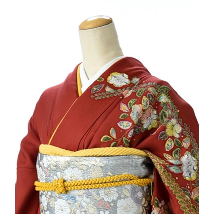 訪問着 レンタル 卒業式 母 着物 えんじ五色辻が花 結婚式 女性 和服