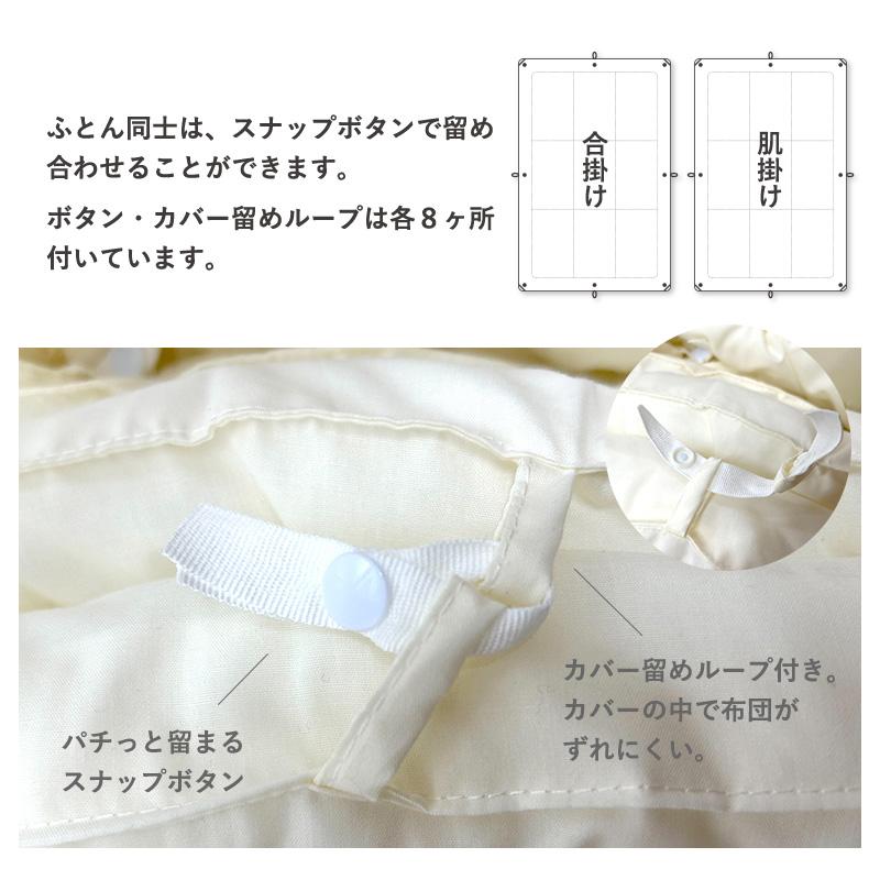 日本製洗える 2枚合わせ 掛け布団 シングル ダクロン フレッシュ7穴