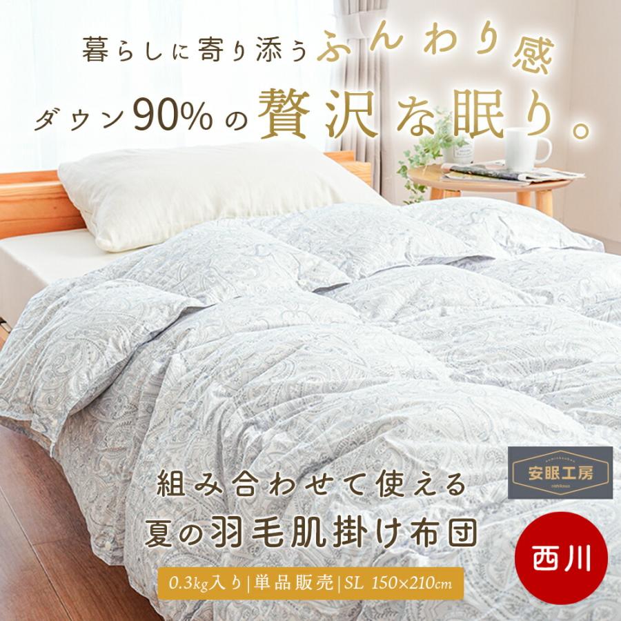西川（nishikawa） 羽毛肌掛け布団 シングル シングルロング ホワイト