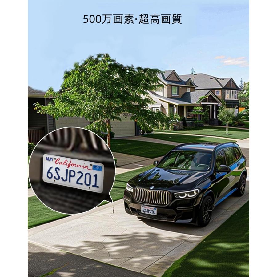 aosu 防犯カメラ 屋外 ソーラー 500万超高画素 360度広角撮影 2.4Gwifi