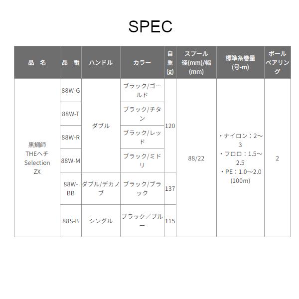 黒鯛工房 爆買 黒鯛師 THEヘチ セレクション ZX 88W-BB (2024年 新製品