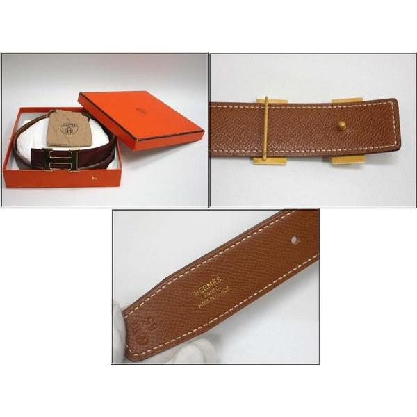 HERMES（エルメス） Hベルト BOXカーフ型押し ボルドー系 : 藤野質店 Y