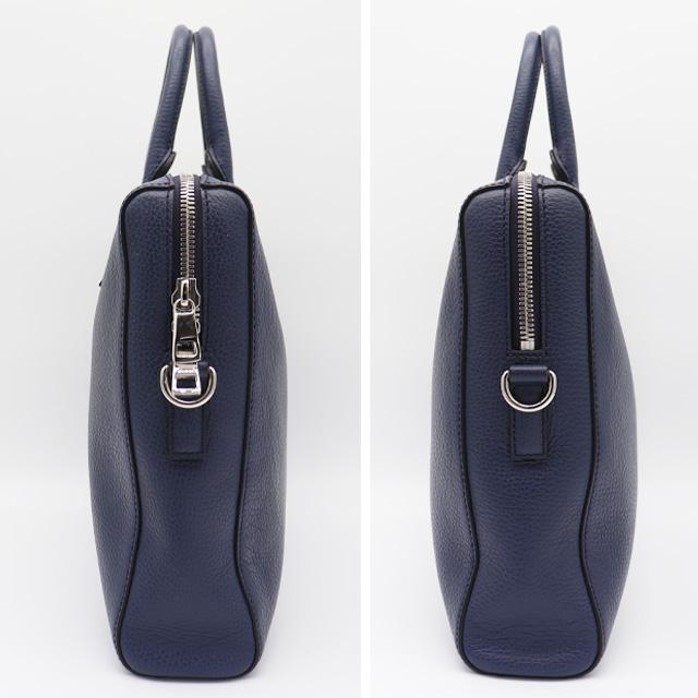 GUCCI（グッチ） ビジネスバッグ レザー ネイビー シルバー金具 387074
