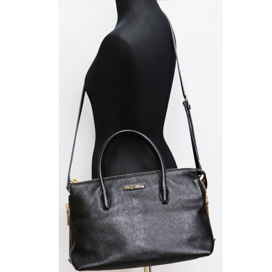 miu miu（ミュウミュウ） 【美品】MIUMIU 2wayトートバッグ 黒×レザー