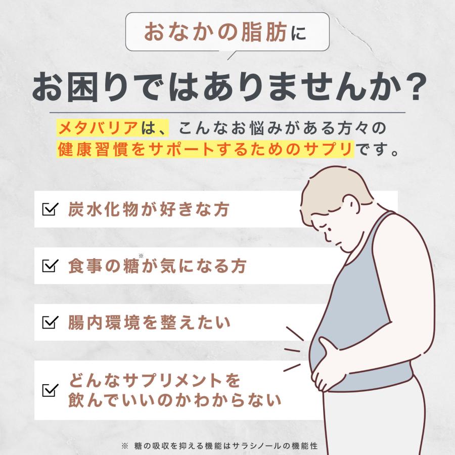 メタバリア 30日分 180粒 サプリ サプリメント サラシノール 機能性