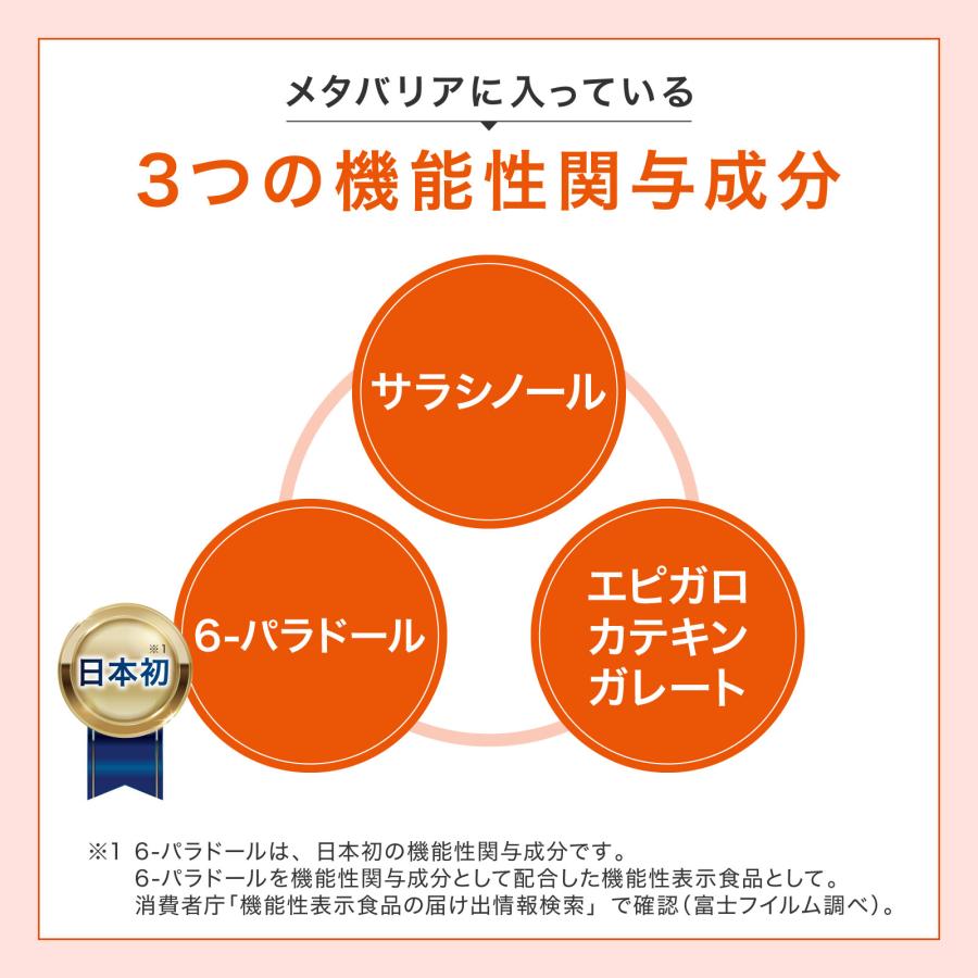 メタバリア 30日分 180粒 サプリ サプリメント サラシノール 機能性